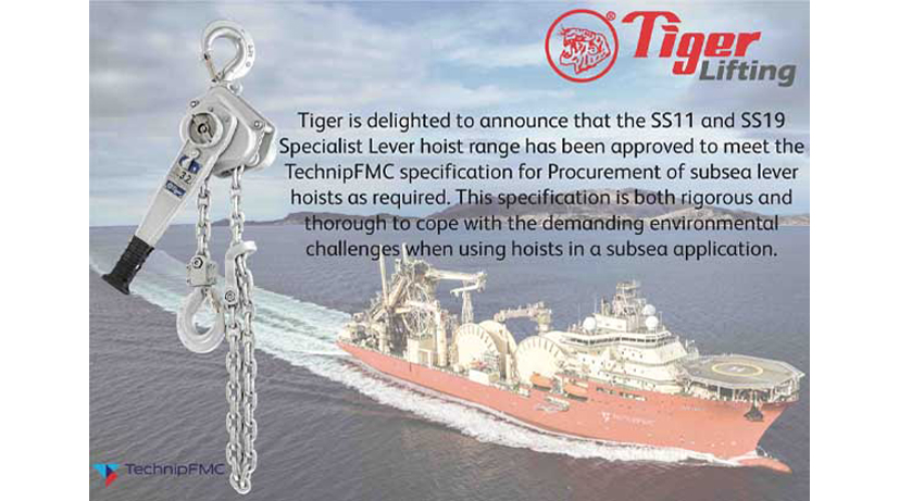 Tiger Subsea Lever Hoists Are TechnipFMC Approved