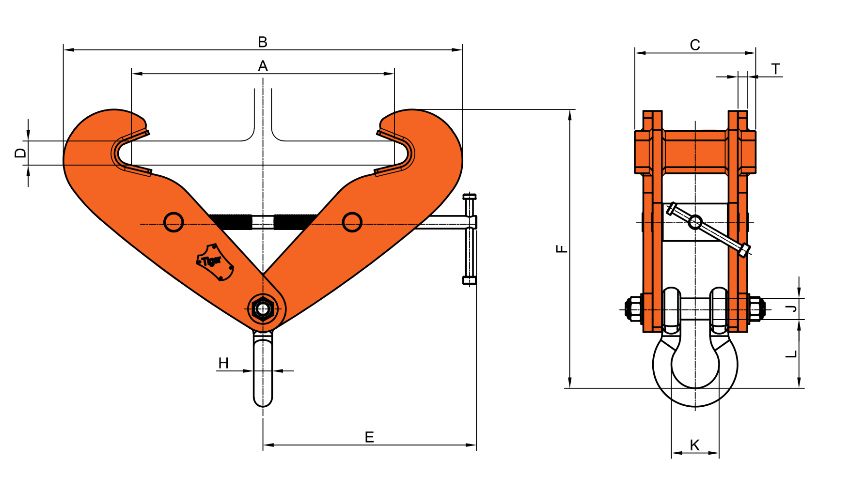 Bcf Fixed Jaw Beam Clamp With Shackle Tiger Lifting